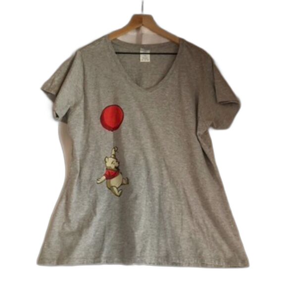 Disney Winnie the Pooh Red Balloon Vintage Look Graphic Tshirt Size XXL Gray - Picture 1 of 6